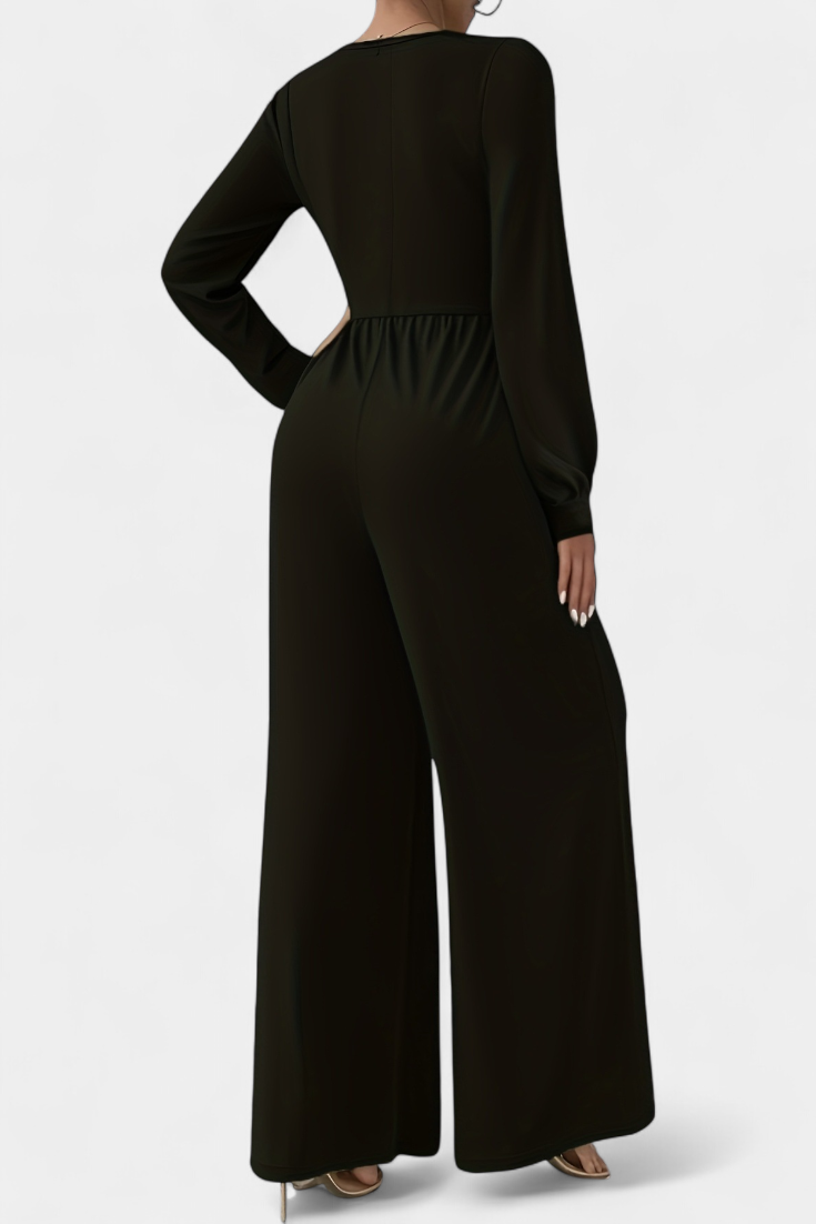 Tailored V-Neck Jumpsuit with Structured Jacket for Women