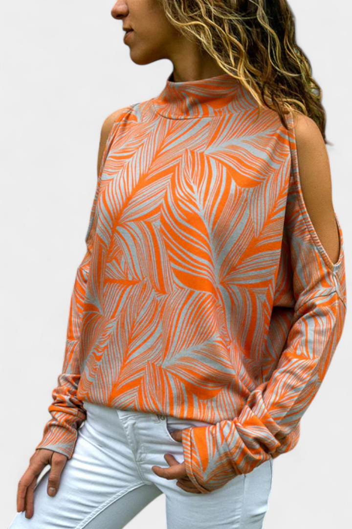Off Shoulder Top for Women - Long Sleeve Casual Blouse