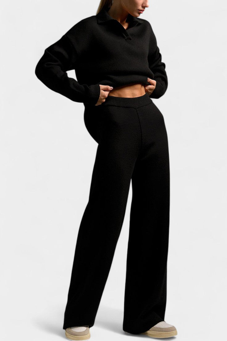 Two Piece Knit Set for Women - Soft Elegant Sweater Outfit
