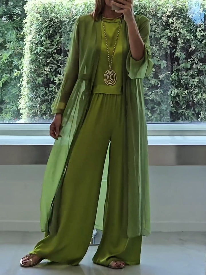 Three Piece Lounge Set with Cardigan for Women