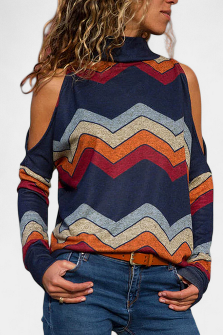 Off Shoulder Top for Women - Long Sleeve Casual Blouse