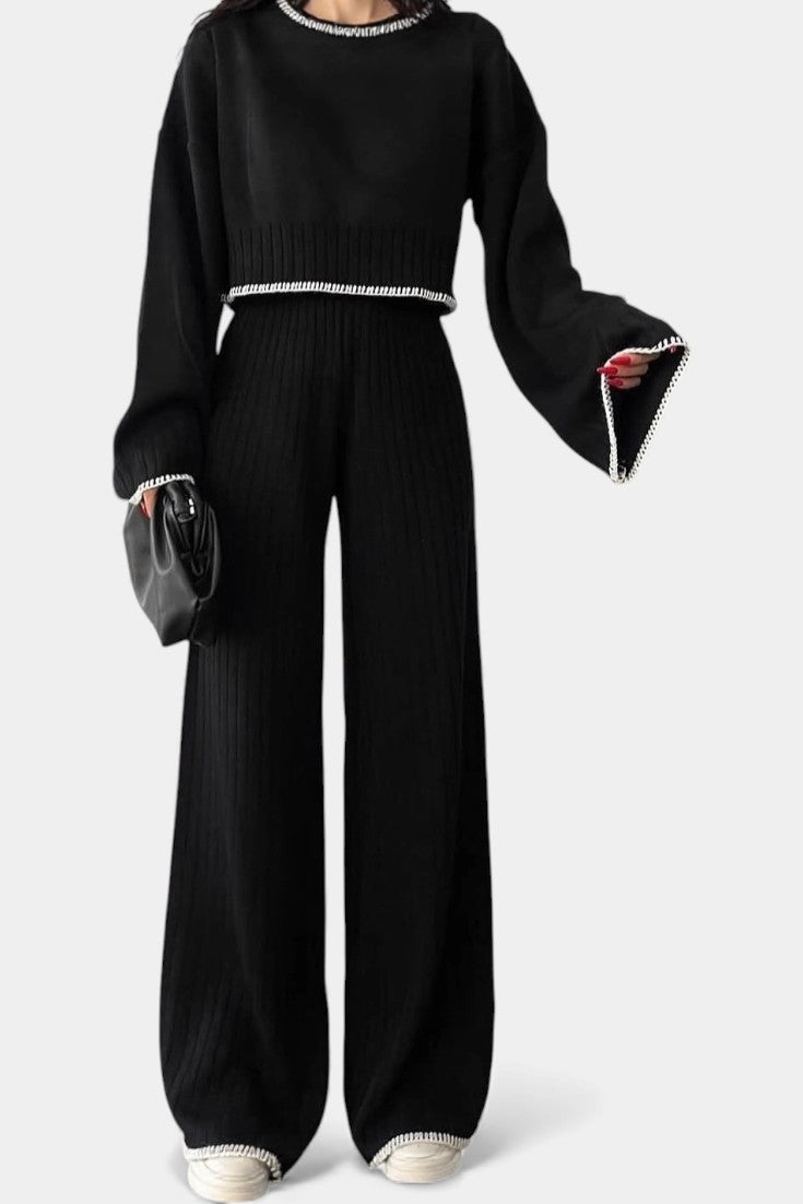 Minimalist Knit Two Piece Set - Relaxed Lounge Coordinates