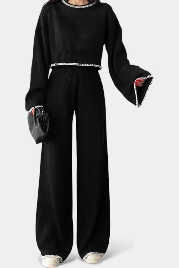 Minimalist Knit Two Piece Set - Relaxed Lounge Coordinates