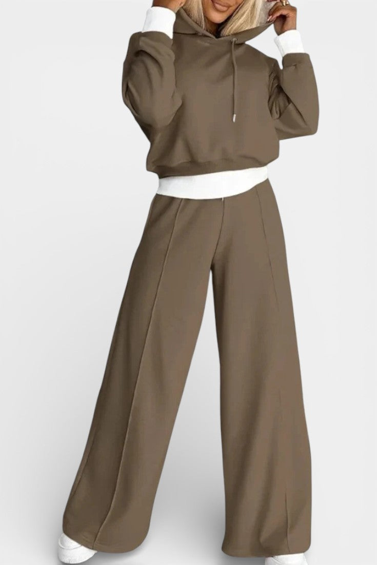 Oversized Hoodie and High Waisted Pants Set - Comfortable Lounge Set