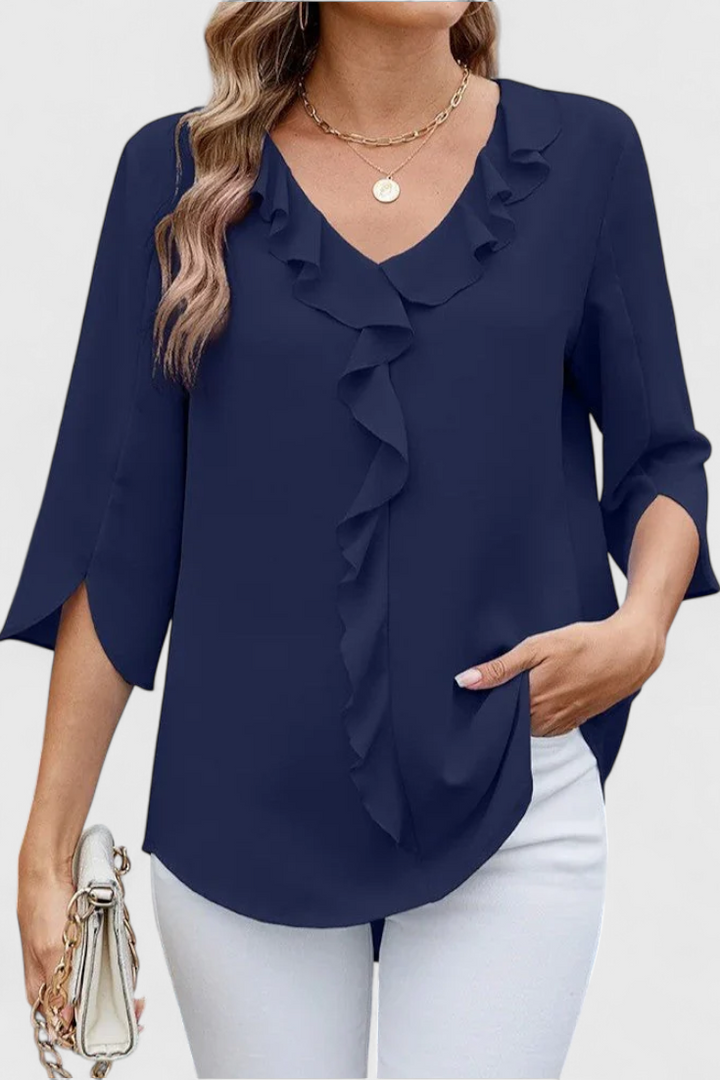 Flared Blouse for Women Lightweight Soft Fabric Elegant Top