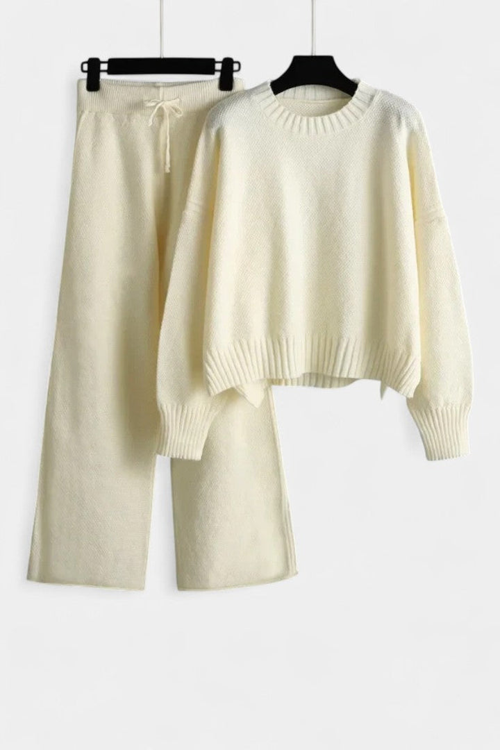Knit Lounge Set for Women - Relaxed Two Piece Sweater and Pants