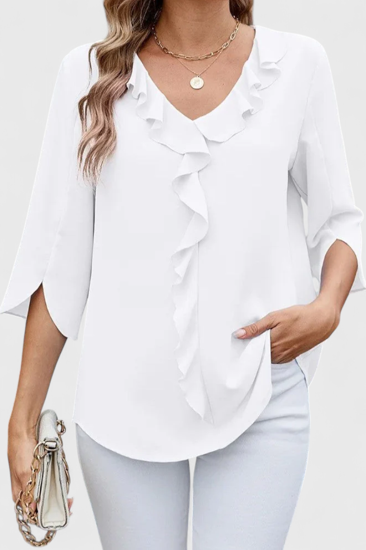 Flared Blouse for Women Lightweight Soft Fabric Elegant Top
