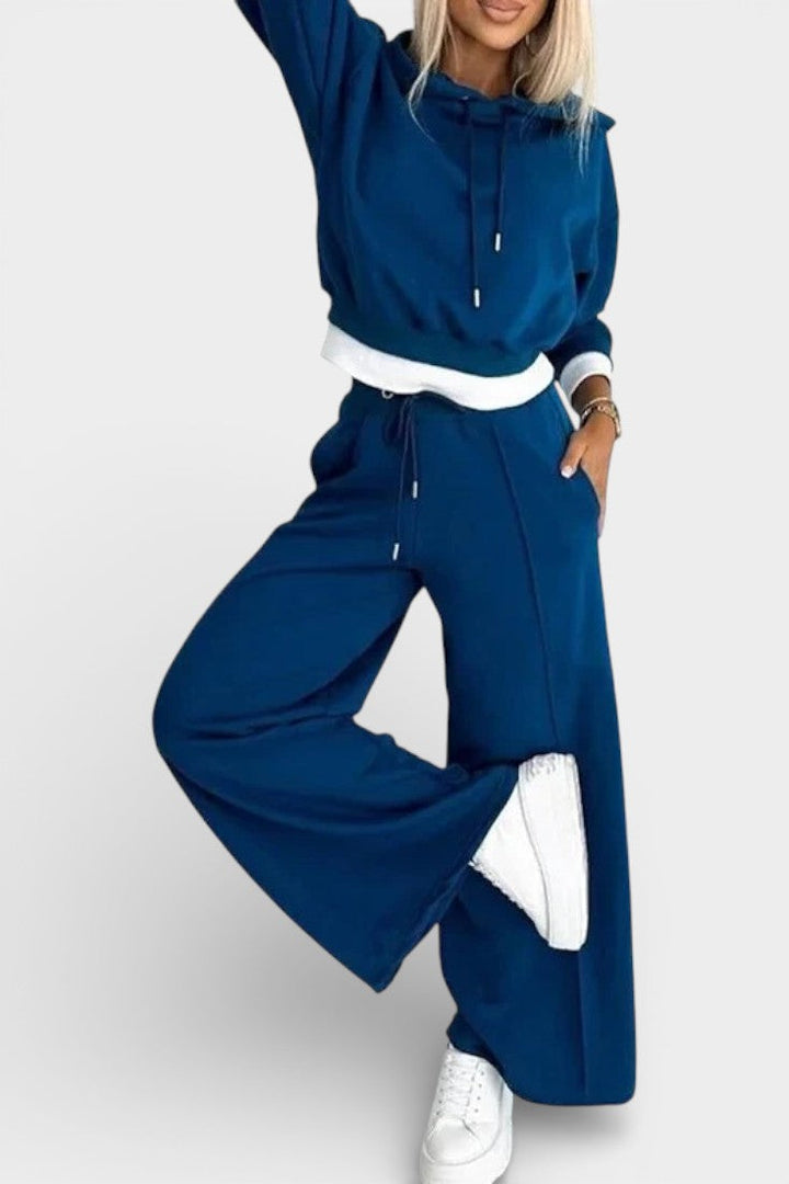 Oversized Hoodie and High Waisted Pants Set - Comfortable Lounge Set
