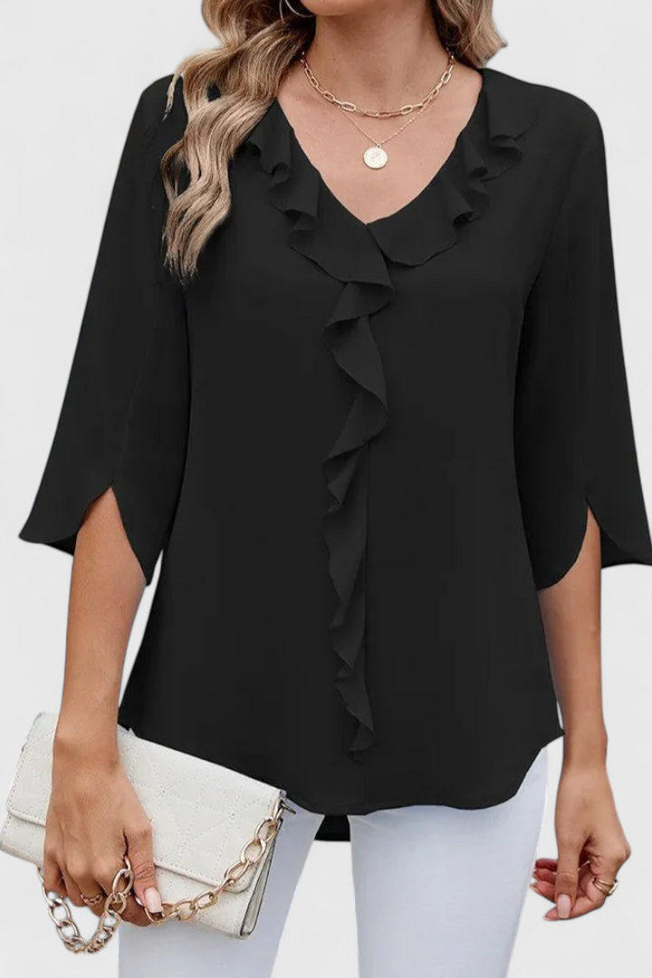 Flared Blouse for Women Lightweight Soft Fabric Elegant Top