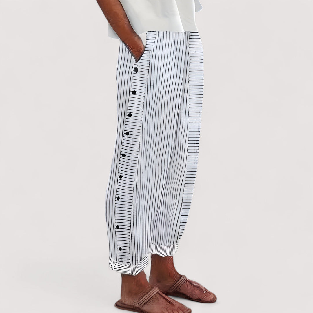 Lightweight Linen Pants for Women - Breathable Wide Leg Trousers