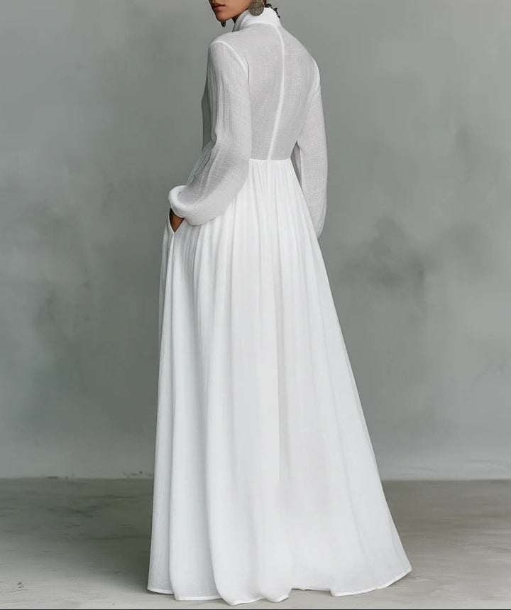 Button Front Maxi Dress - Flowing Lightweight Dress