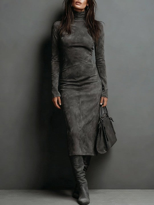 Brown Midi Dress for Women | Bohemian Style Dress
