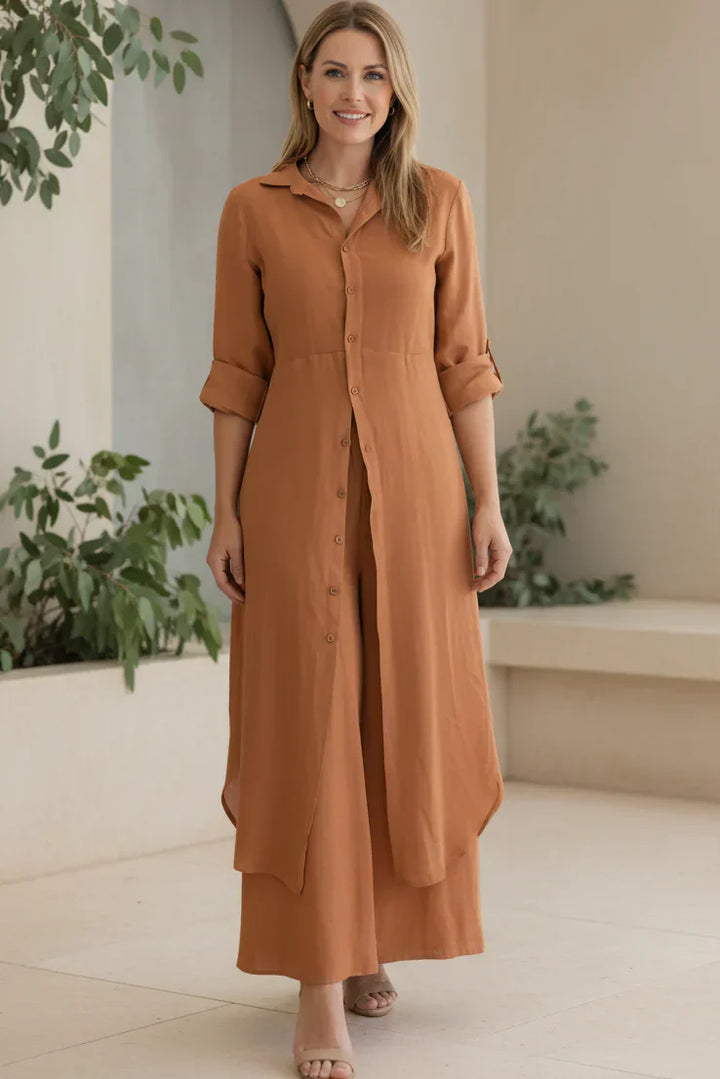 Linen Two Piece Set for Women - Elegant Summer Outfit