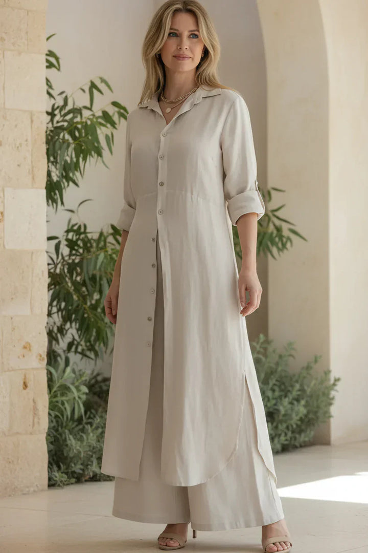 Linen Two Piece Set for Women - Elegant Summer Outfit