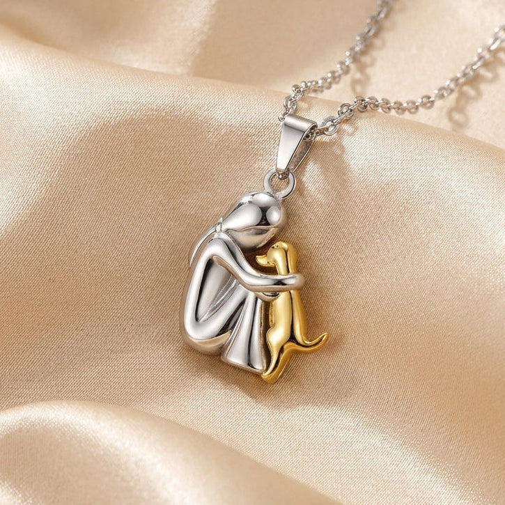 Dog Memorial Necklace Gold Pendant for Women