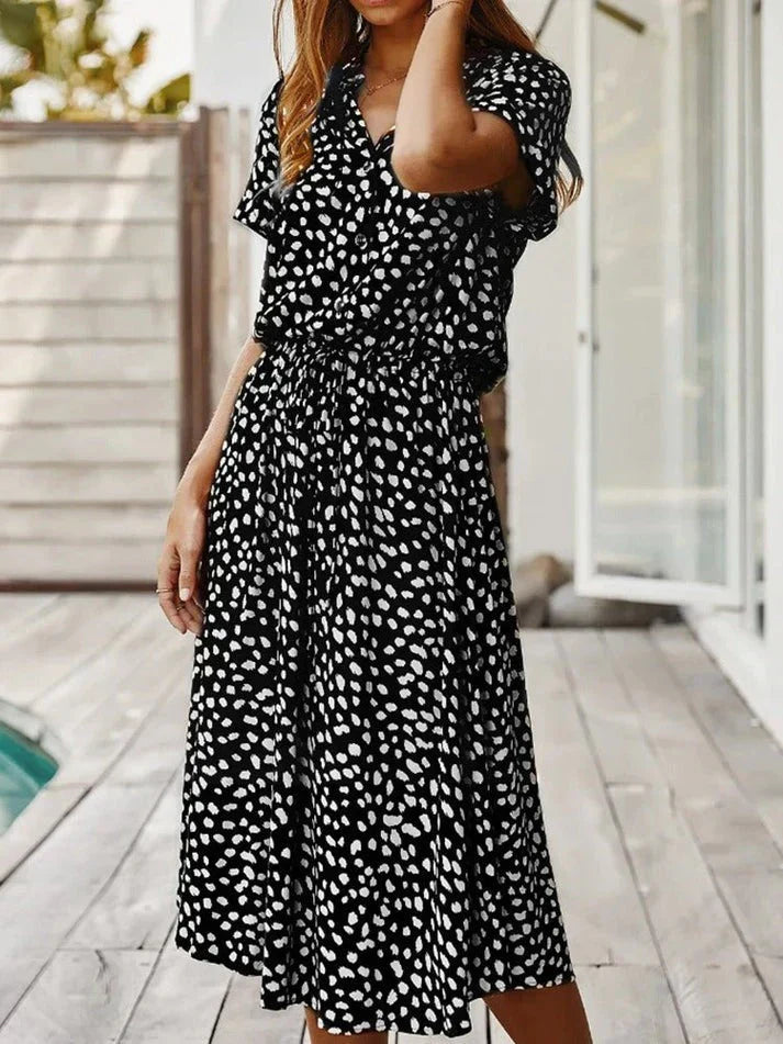 V-Neck Ruffle Dress for Women - Elegant Feminine Style