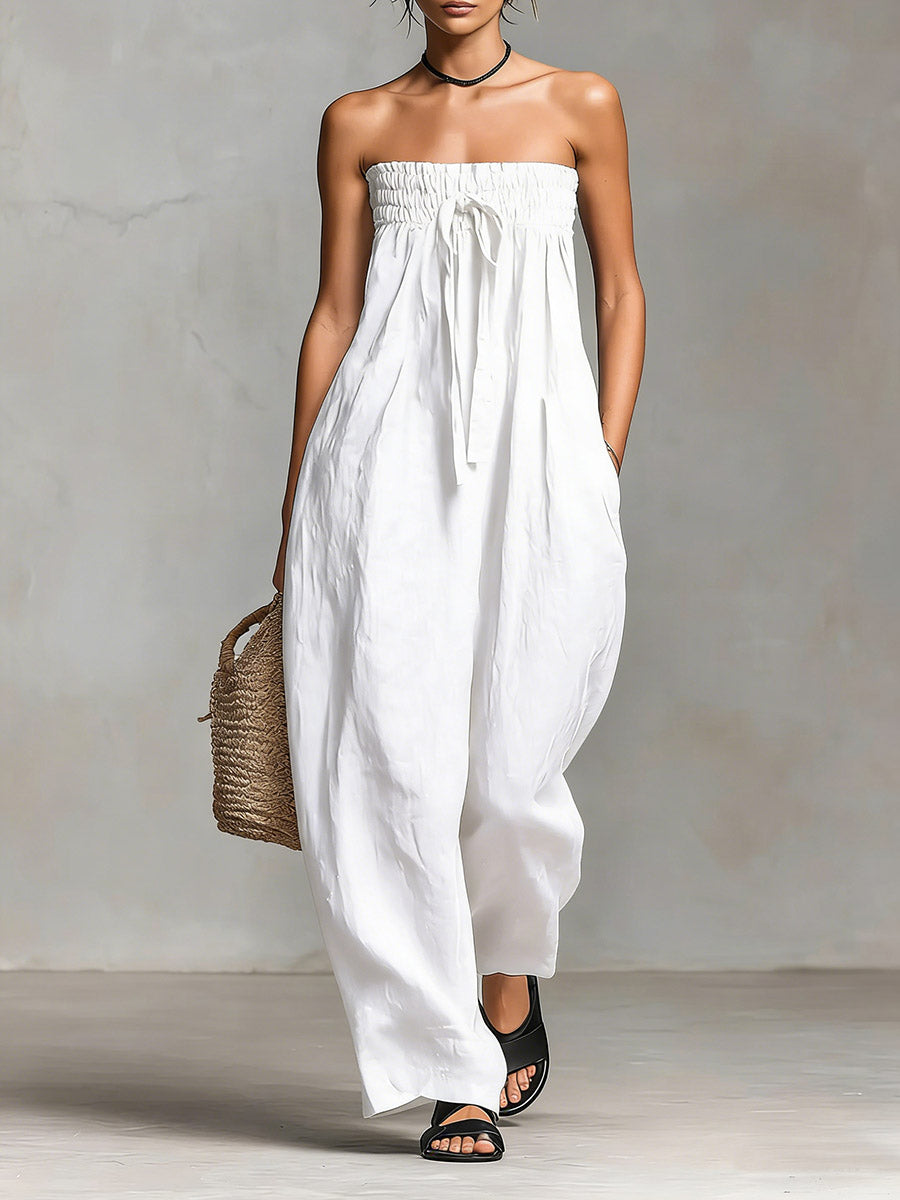Strapless Maxi Dress | Flowing Elegant Summer Dress