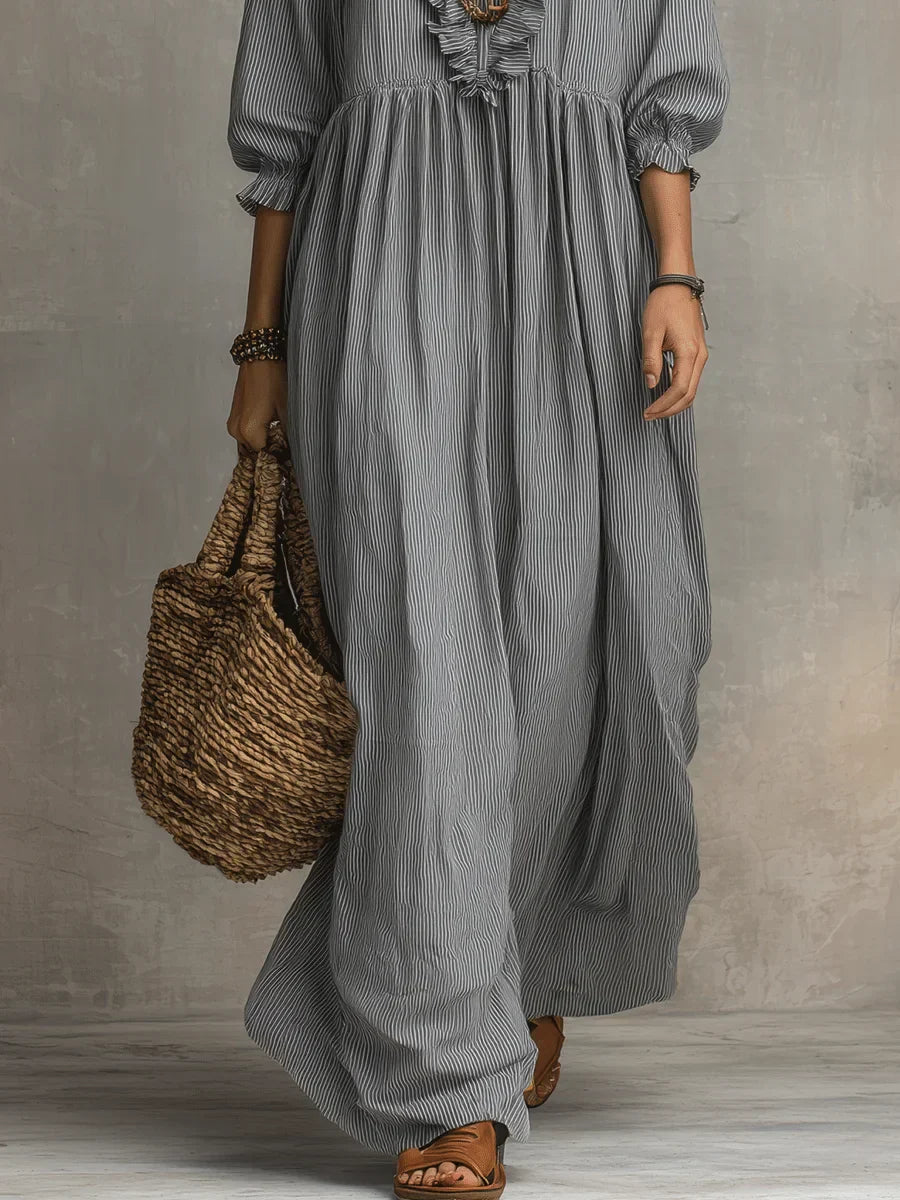 Boho Maxi Dress Long Sleeve Women's Flowing Dress