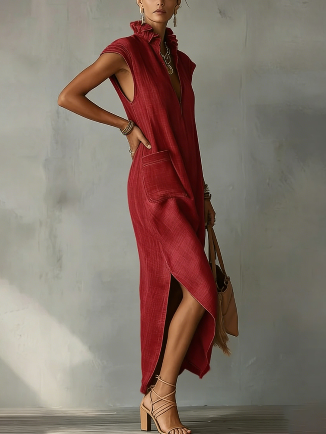 Ruffle Maxi Dress for Women - Flowy Spring Dress
