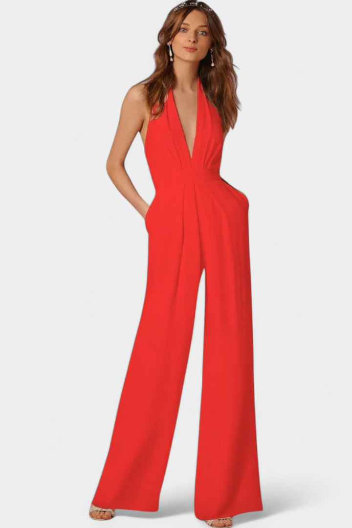 Wide Leg Jumpsuit for Women - Sleek Modern Silhouette
