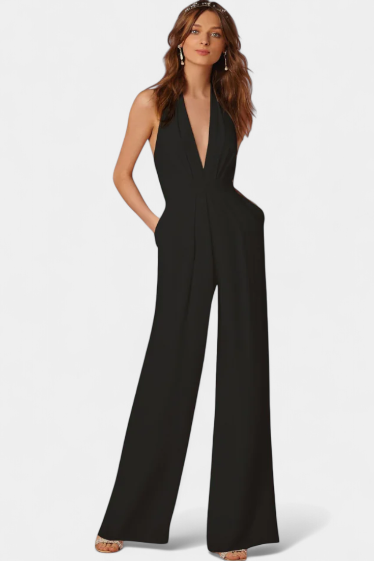 Wide Leg Jumpsuit for Women - Sleek Modern Silhouette