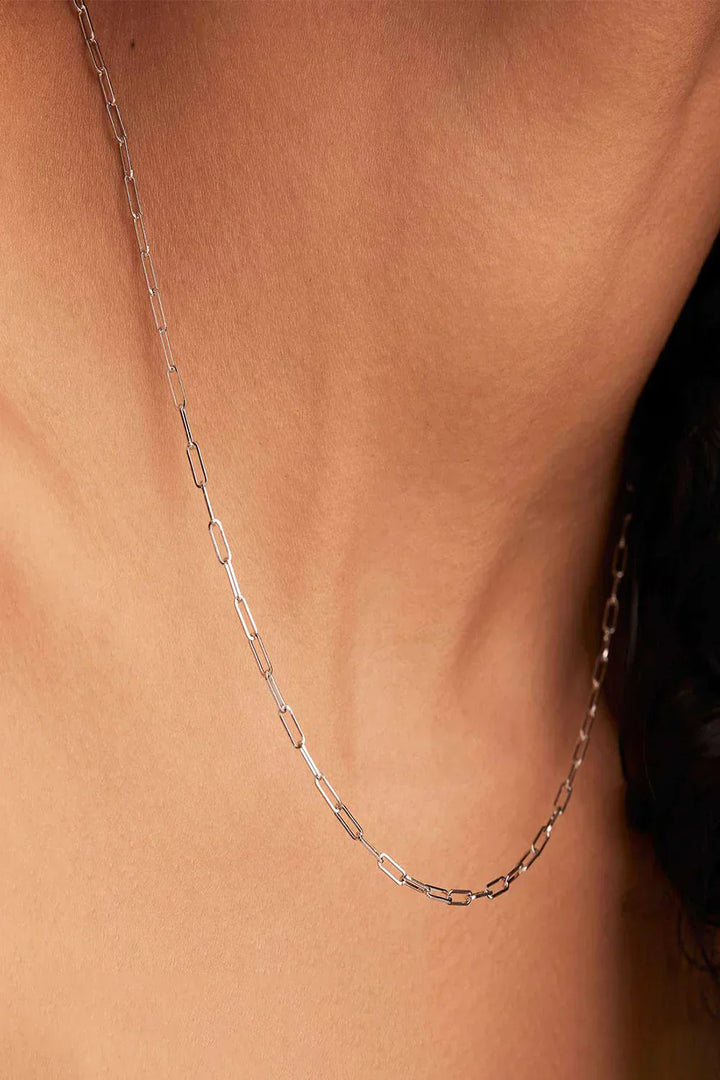 Elegant Chain Necklace in White Gold | Classic Layering Piece