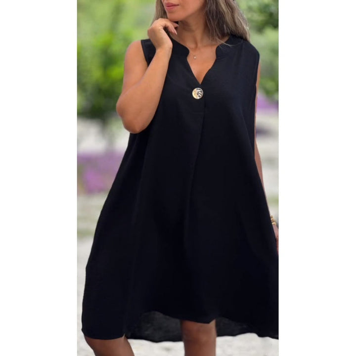 Sleeveless V-Neck Dress for Women - Timeless Everyday Style