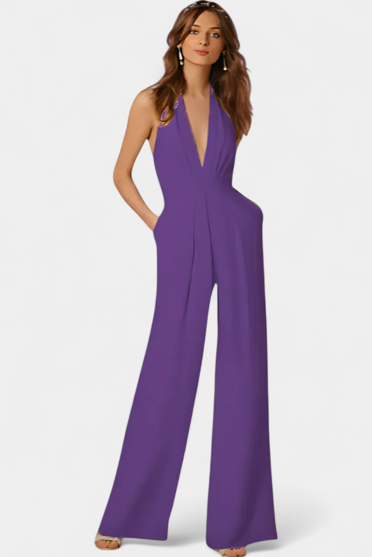 Wide Leg Jumpsuit for Women - Sleek Modern Silhouette