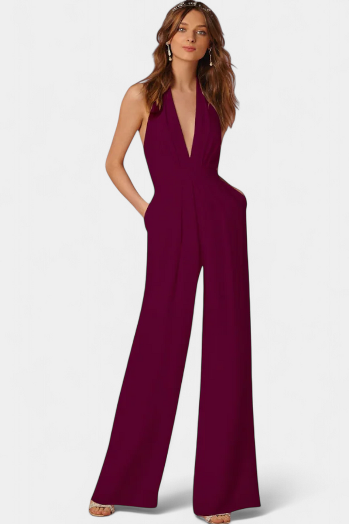 Wide Leg Jumpsuit for Women - Sleek Modern Silhouette