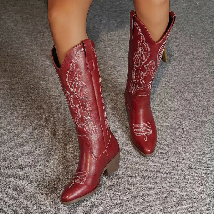 Embroidered Cowgirl Boots for Women Knee High Western Boots