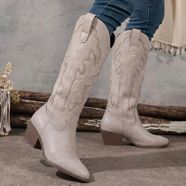Embroidered Cowgirl Boots for Women Knee High Western Boots
