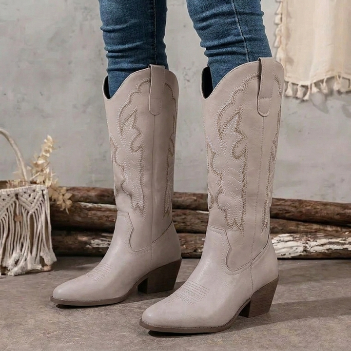 Embroidered Cowgirl Boots for Women Knee High Western Boots