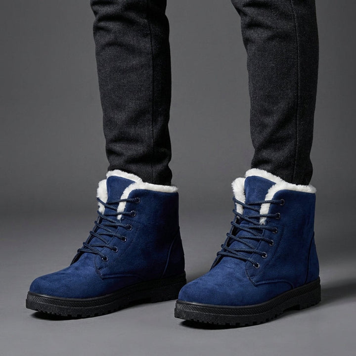 Fur Lined Snow Boots for Women Lace Up Ankle Winter Boots