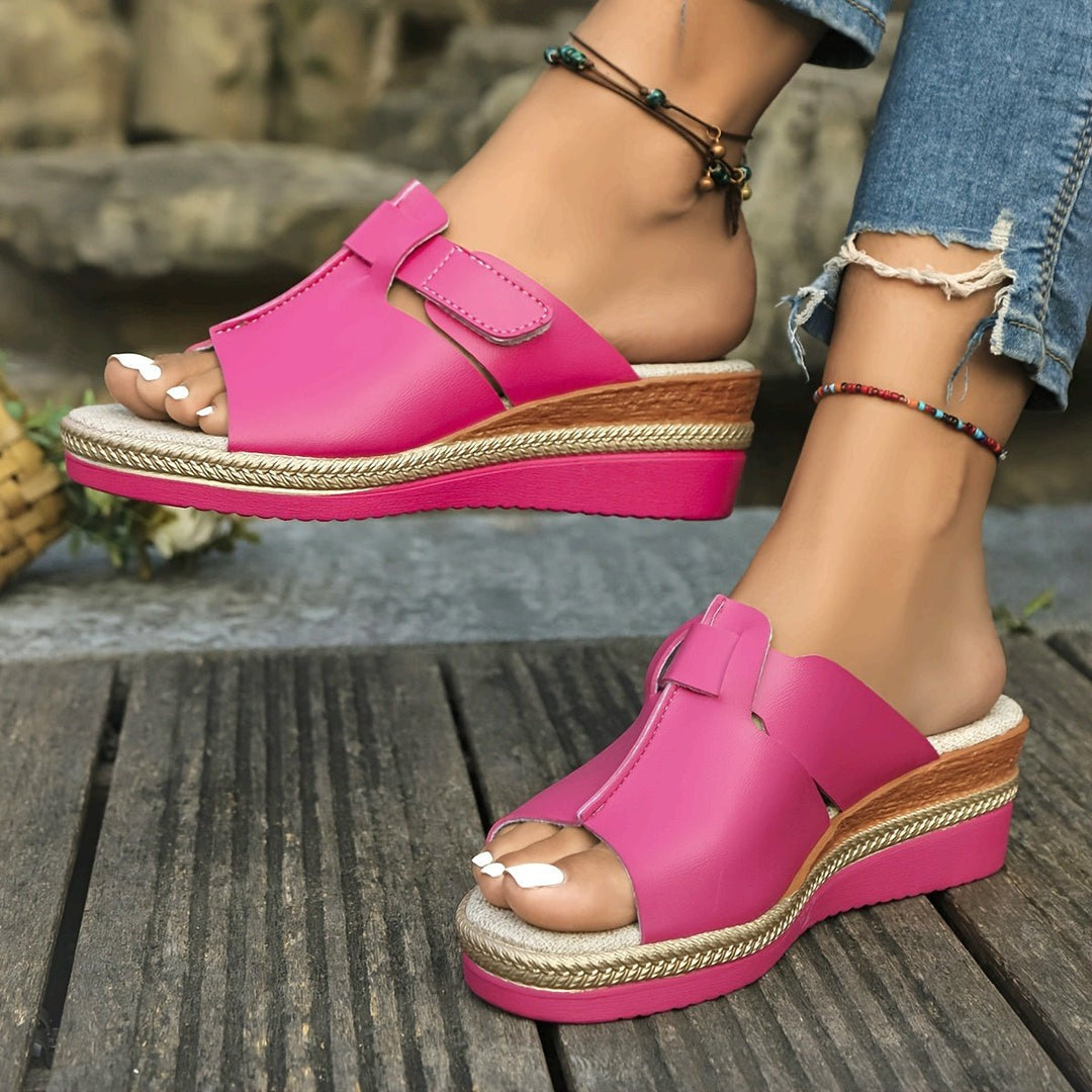 Platform Wedge Sandals for Women - Adjustable Espadrille Sandals