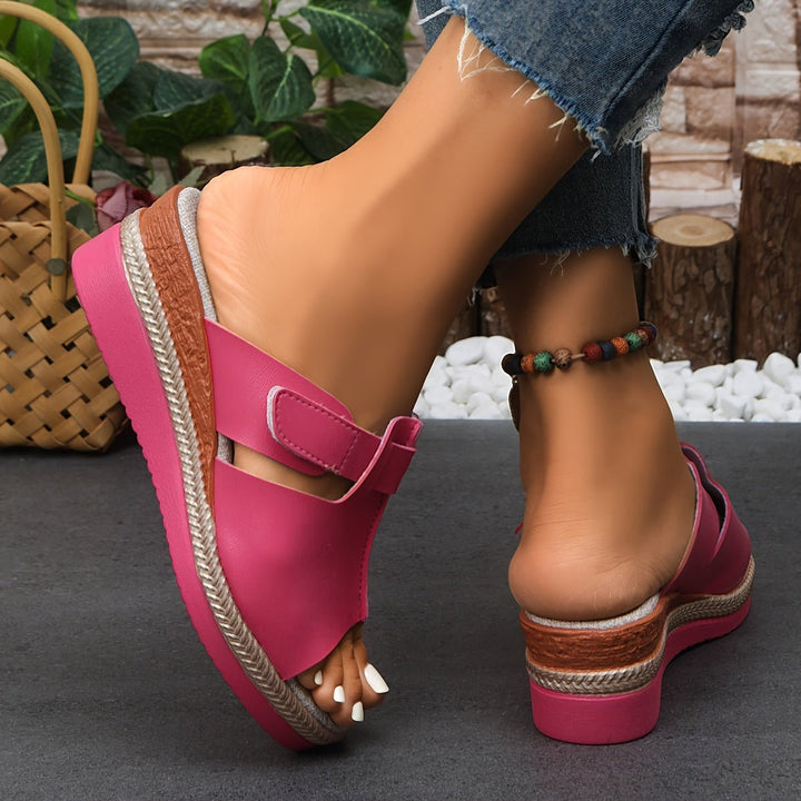 Platform Wedge Sandals for Women - Adjustable Espadrille Sandals