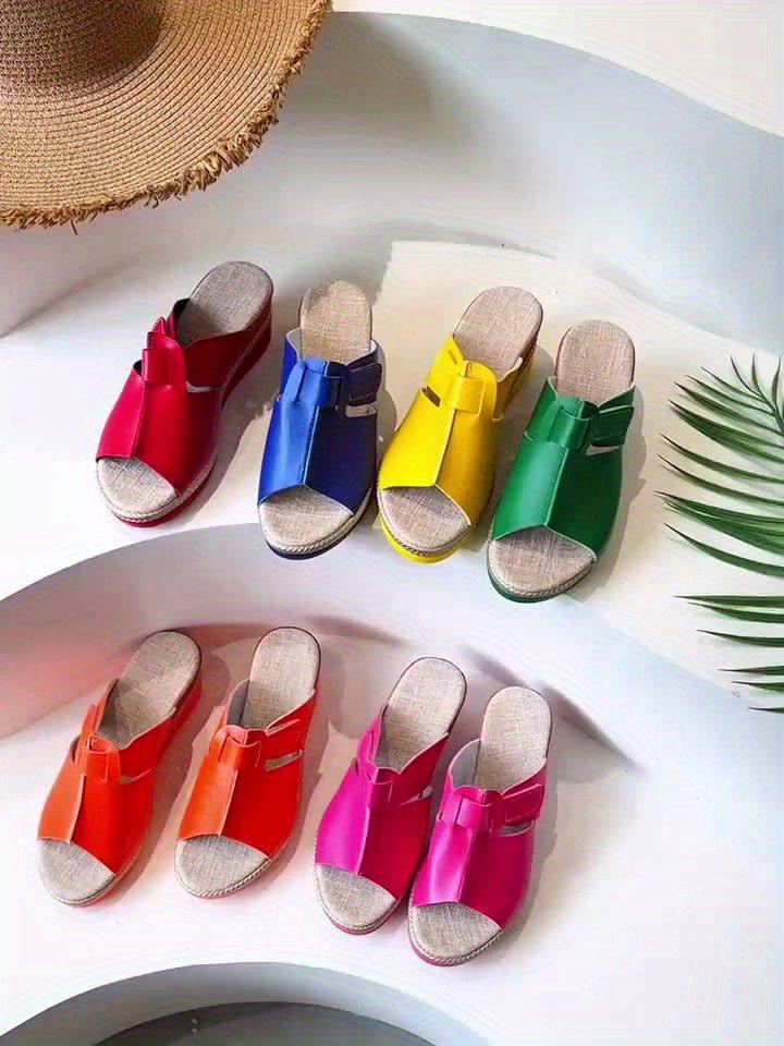 Platform Wedge Sandals for Women - Adjustable Espadrille Sandals