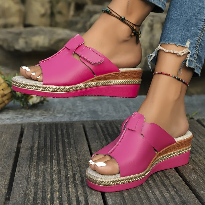 Platform Wedge Sandals for Women - Adjustable Espadrille Sandals