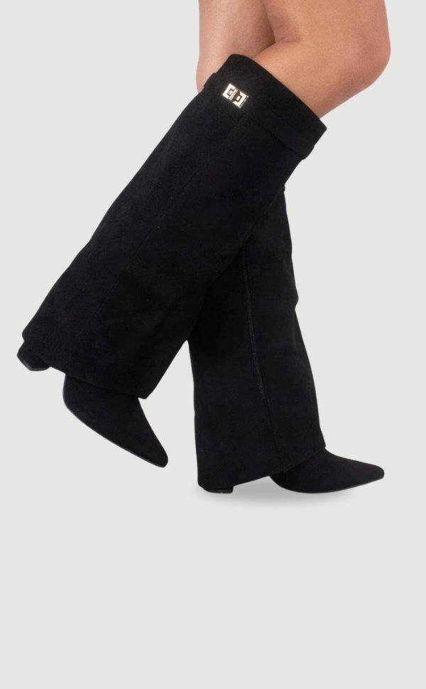 Knee High Boots for Women with Pointed Toe and Block Heel