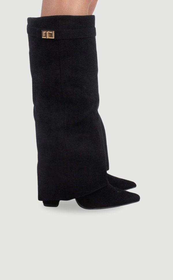 Knee High Boots for Women with Pointed Toe and Block Heel