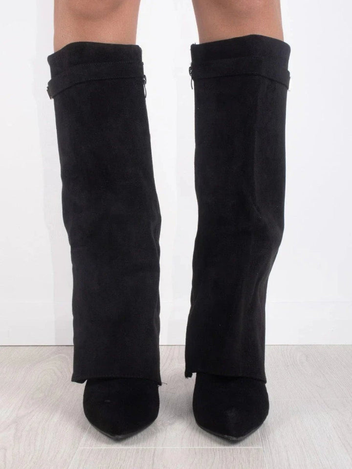 Knee High Boots for Women with Pointed Toe and Block Heel